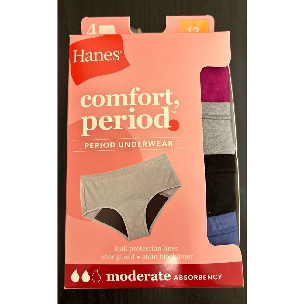Hanes Girls Period Underwear Size 12